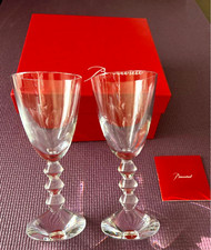 Baccarat Vega Beautiful Wine Glasse Crystal Set Of 2 With Original Box