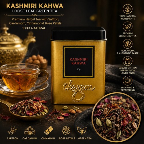 Golden kashmiri kahwa - kashmiri,
