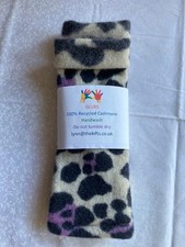 GIFT/MEDIUM/LEOPARD/100% Used XX Long/Cashmere fingerless gloves/Wrist warmers