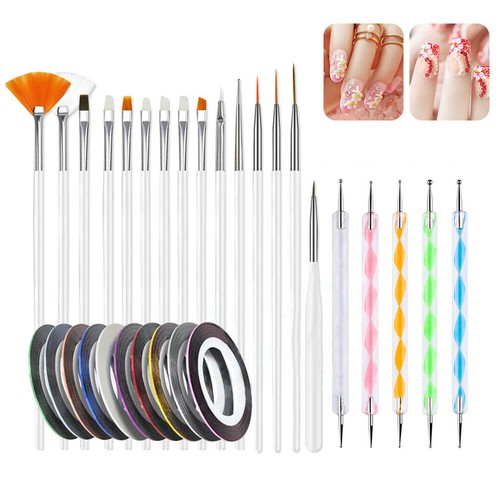 Gel nail art brush design - gel, set