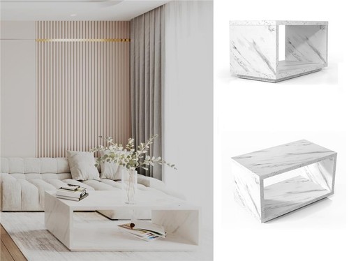 Marble coffee table small - coffee,