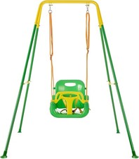 Kids Garden Swing Set – Compact 158x120x155 cm, Light Green, Alloy Steel