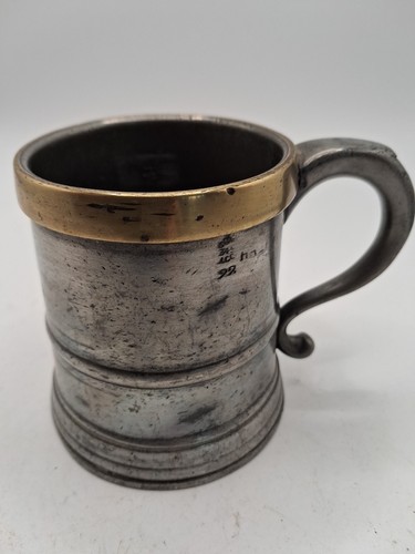 Georgian pewter half - half, pint