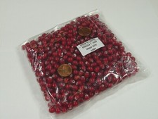 One Pound (7mm x 8mm) Red India Spacer Glass Beads Bulk (PC-47B)