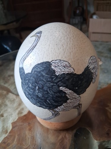 Hand painted ostrich egg art - hand-painted,
