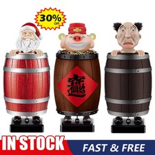 Funny Wooden Barrel Cigarette Dispenser Up Holder Prank Toy Smoking BoxC ase