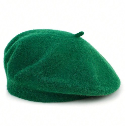 Plain beret hat wool autumn - beret,