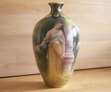 LARGE ART NOUVEAU ROYAL BONN  FRANZ ANTON MEHLEM  SIGNED VASE WITH FEMALE FIGURE