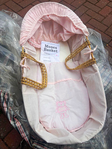 Pink moses basket teddy - moses,