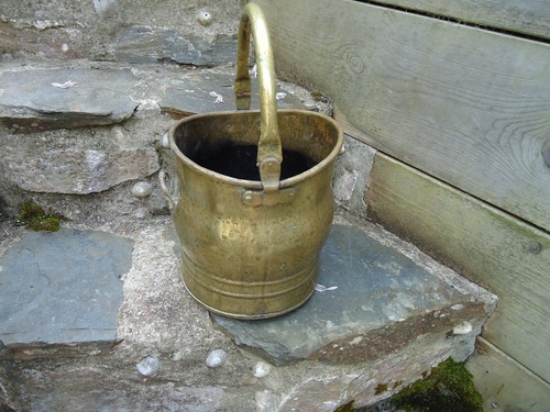 Vintage brass coal bucket - vintage,