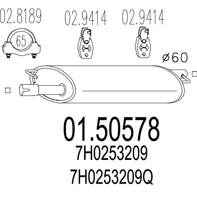 Multivan middle silencer - middle,