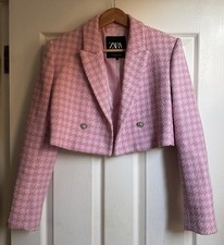 Zara Pink Houndstooth Tweed