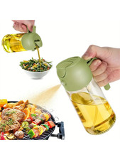 2-in-1 Oil Spray Bottle Refilable Plastic BBQ Cooking Olive Oil Spray Dispenser.