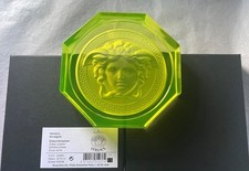 Rosenthal Versace Glass Drinks Coaster Yellow Uranium Glass Brand New & Boxed