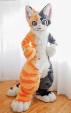 Long Fur Husky Dog Fox Mascot