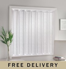 White Window Blind Panel Plain Textured Voile Louvre Vertical Pleated - 72 x 90"