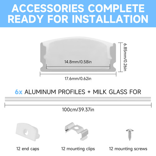 Led profiles aluminium - 6x,