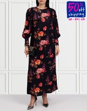 RRP €605 MOTHER OF PEARL Midi Dress UK8 US4 IT40 S Floral Made in Portugal