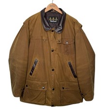 Barbour SMU Bushman Wax Jacket XL Sandstone Rare 2013 Padded Leather Collar