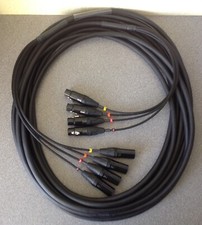 4 Way XLR Loom 10m - Black &