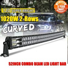 Curved 22 32 42 50 52'' LED Work Light Bar Spot Flood Roof Driving Lamp Offroad