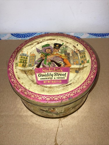 Vintage tin litho container - vintage,