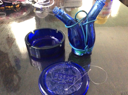 Cobalt blue glass pcs - blue,