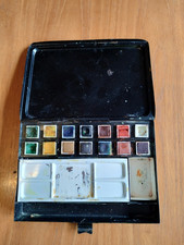 2 x Vintage Watercolour Paint Box Palette Reeves Half Pans
