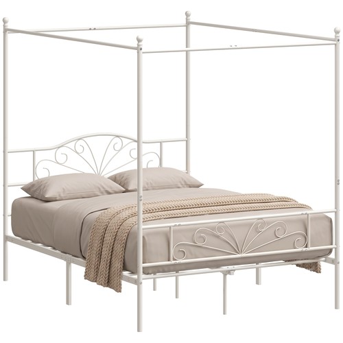 Homcom canopy bed - frame, double