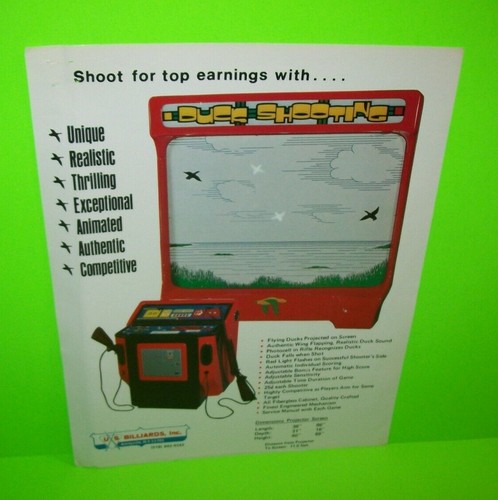 Duck shooting arcade flyer - arcade, us