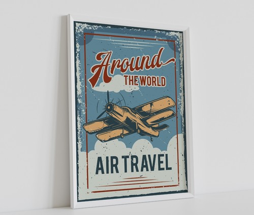 Retro aeroplane flying jet - retro,