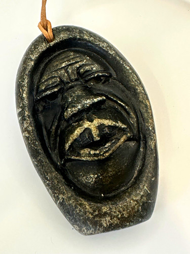 Hand carved large stone - , face