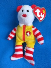 RONALD McDONALD'S soft toy TEDDY BEAR 6" CLOWN TY beanie BABY vintage 2005