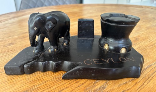 Vintage carved ebony elephant