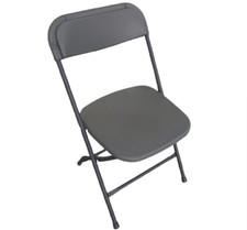 Folding Plastic Chairs Grey - Portable Space Saving Seat(ex Paris Olympics)