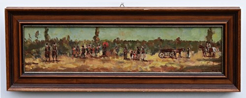 Oil painting wood signed - oil,