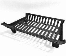 24" Cast Iron Fire Grate Heavy Duty Log Basket for Open Fireplace Heat Boost