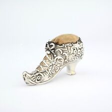 Ornate Antique Novelty Solid Sterling Silver Shoe Pin Cushion. Samuel Levi.