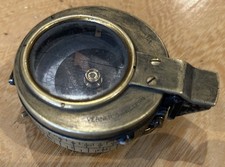 Very Nice Good Used 1915 Dated WW1 British Army Prismatic Compass Brass Complete