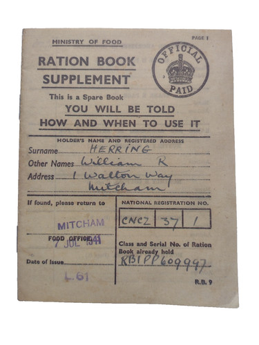1941 ration book supplement - 1941,