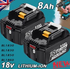 2X 8.0Ah Batteries For Makita 18V LXT Battery Li-Ion BL1830 BL1840 BL1850 BL1860
