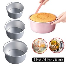 4/6/8 Inch Round Cake Tin Loose Base Non-Stick Baking Pan Removable Bottom Mould