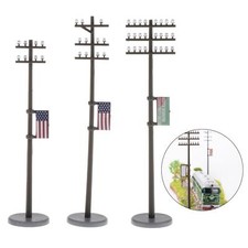 O Scale 1:42 Plastic Telephone Poles for Train Railroad Layout Accessories 3pcs