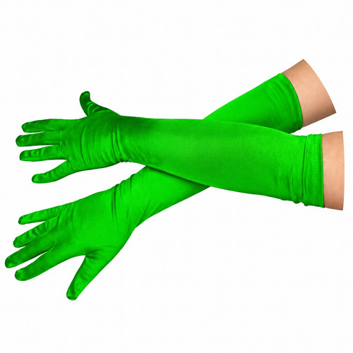 Ladies long green opera - green,