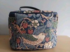 Signare Tapestry William Morris Strawberry Thief Blue Vanity Toiletry Bag NEW