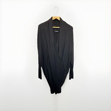 Made In Italy One Size Draped Cocoon Style Black Dress Lagenlook Arty Minimal