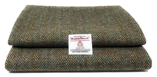 Harris tweed green herringbone - harris,