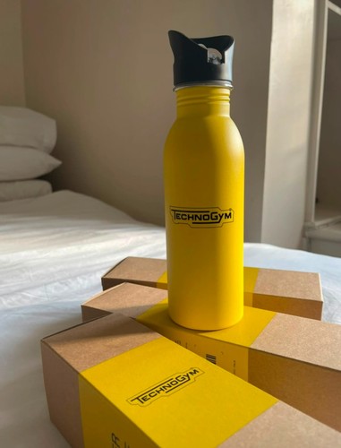 Technogym yellow water bottle - technogym,