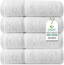 100% Cotton White Face Cloths
