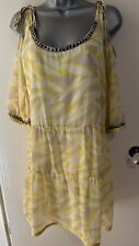 Captain Tortue Trend Yellow Chiffon Tiered Dress Size 38 UK 10 BNWT